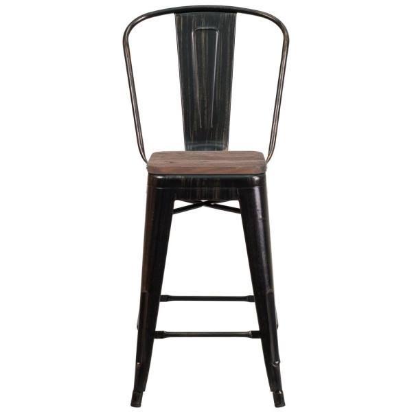 Black-Antique Gold Bar Stool (4-Pack) X193656