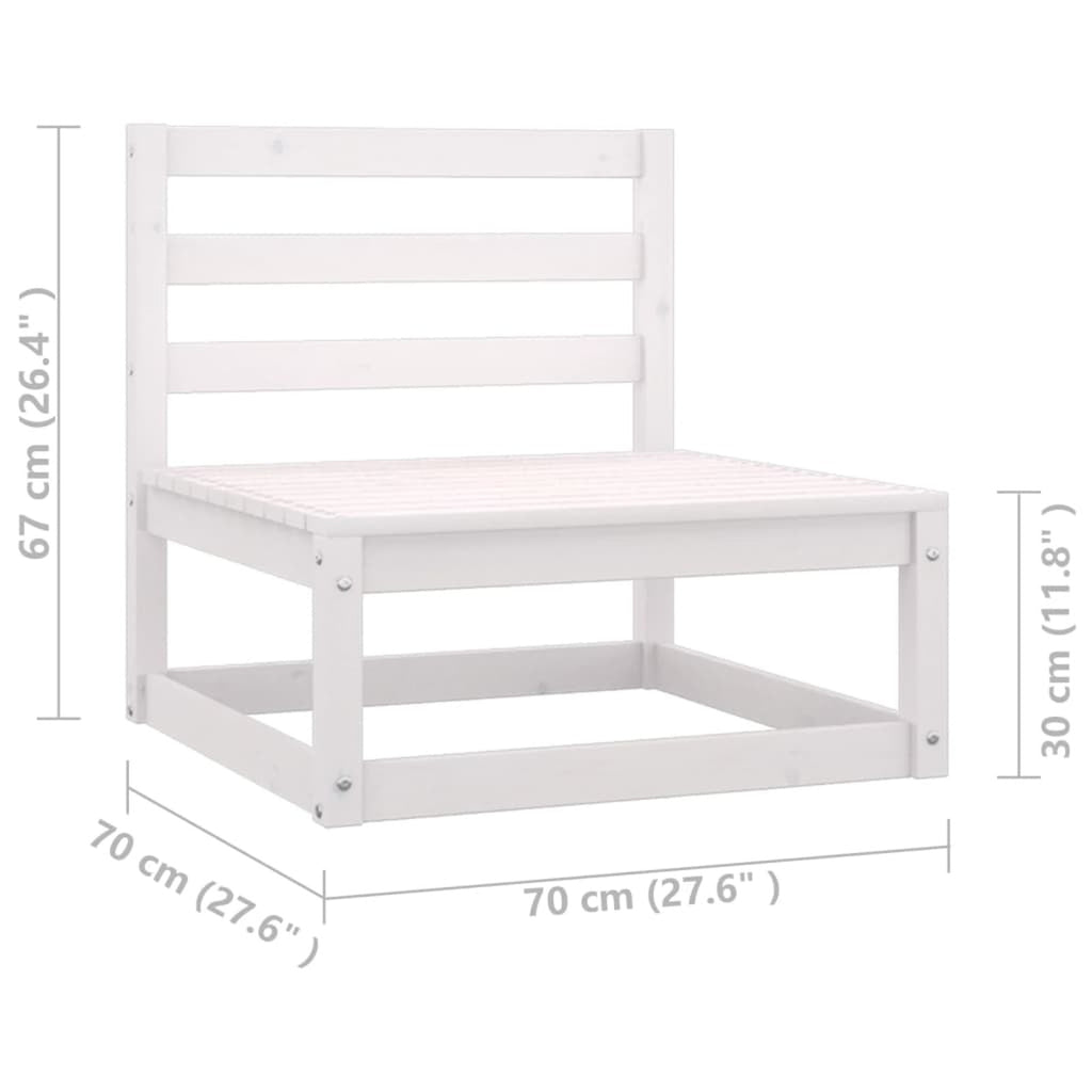 4 Piece White Pinewood Outdoor Sectional Sofa Set with Cushion G55683