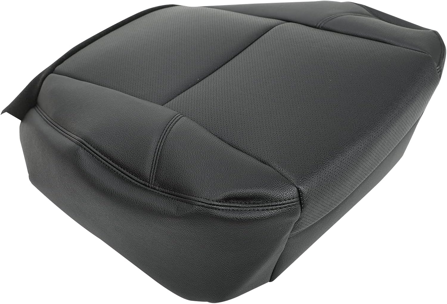 Driver Side Bottom Perforated Leatherette Seat Cover Black Pack of 2 W19253