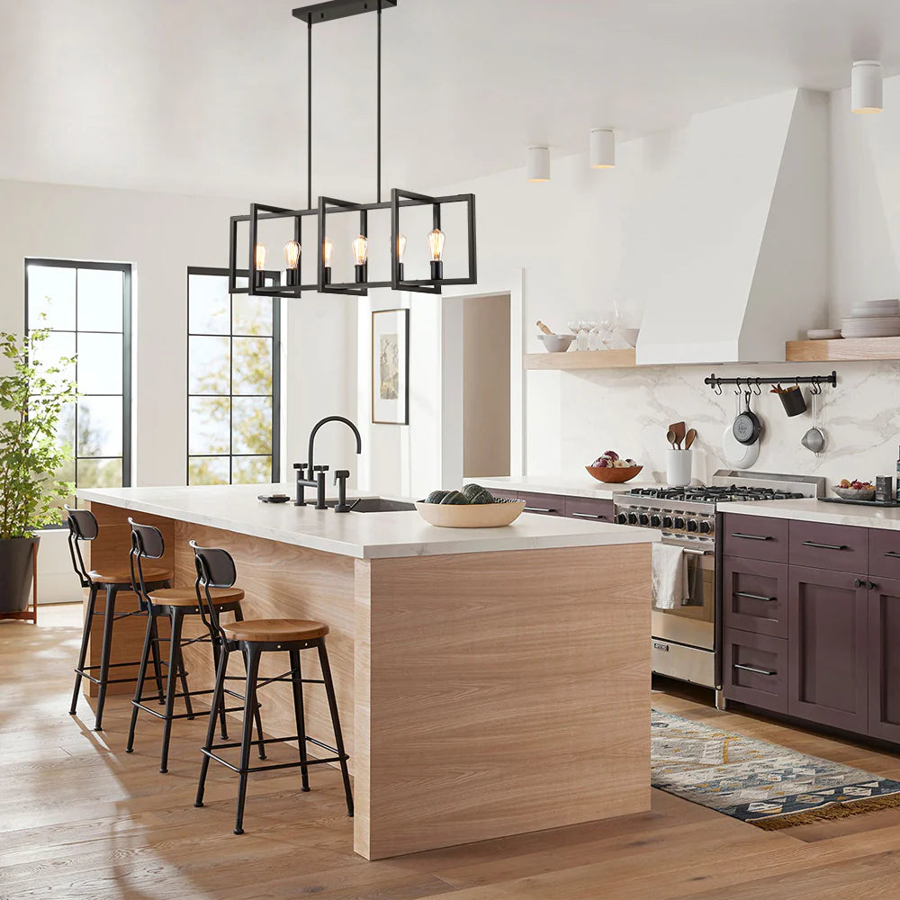 6-Light Dimmable Aluminum Kitchen Island Chandelier V790