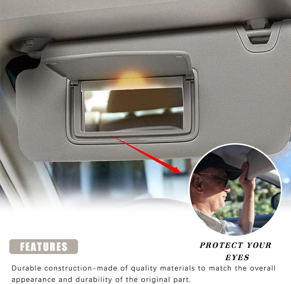 Grey Sun Visor Replacement for Honda Accord, Pack of 2 Y545956
