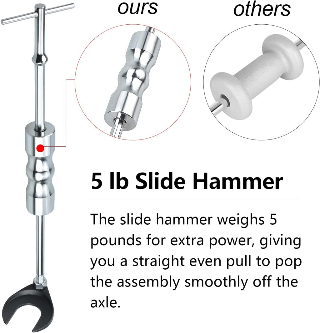 Inner CV Axle Puller Tool Set with 5/8"-18 Slide Hammer & Adapter, Pack of 2 I987681