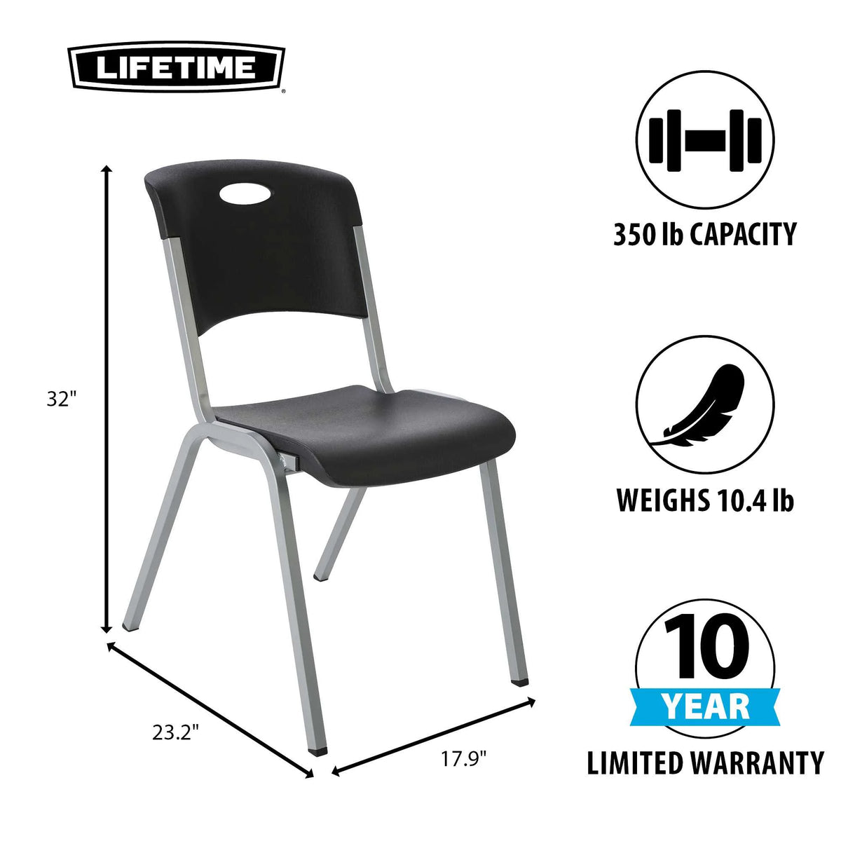14 Pack Black & Silver Stacking Chairs X9371