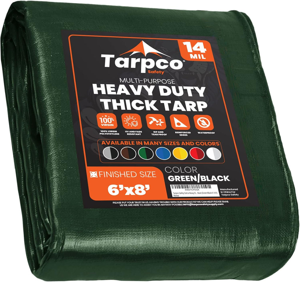 Brown/Black 8′ X 10′ Pack of 2 Waterproof Poly Tarpaulin with Reinforced Edges P139