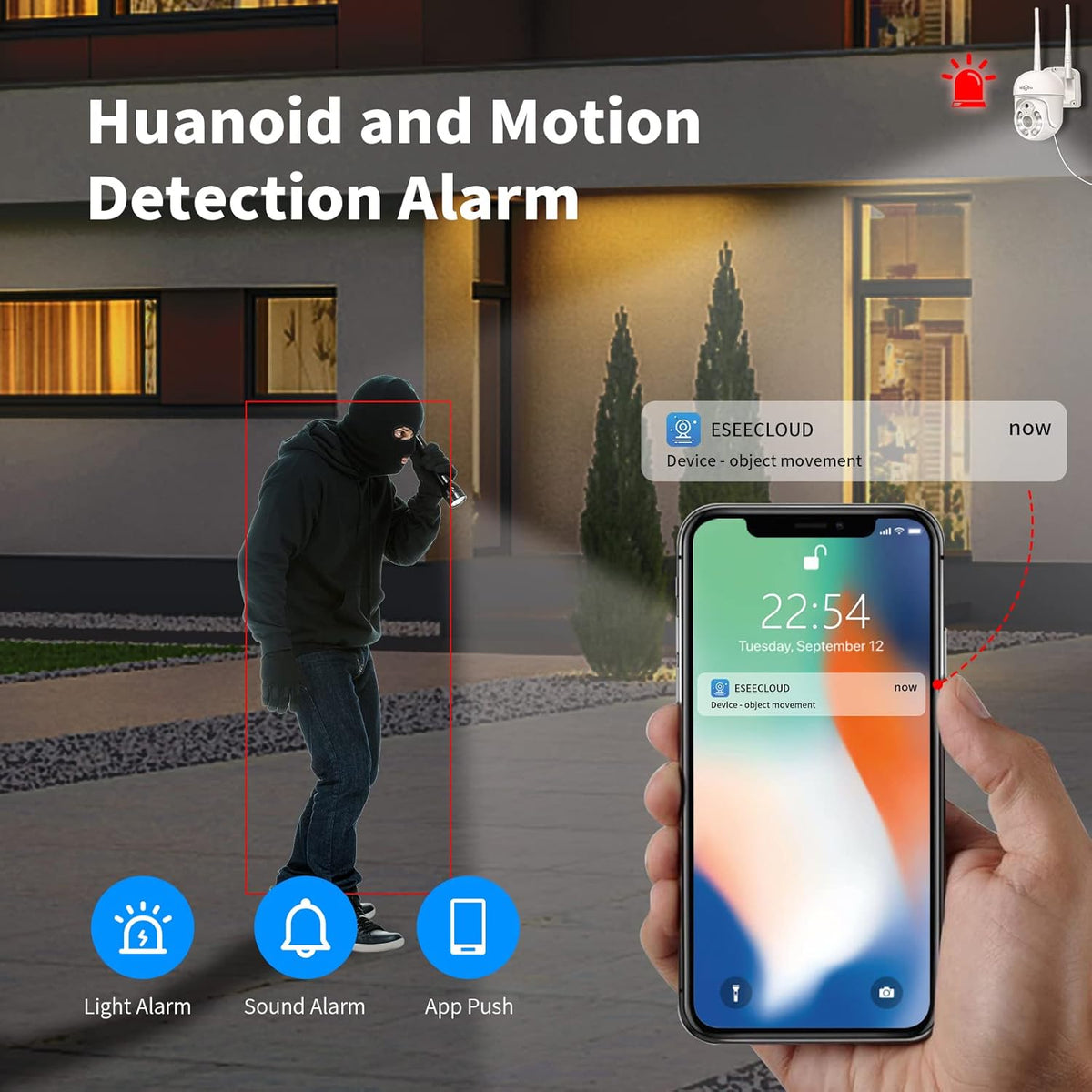 3MP Outdoor Wireless Security Camera with Floodlights Q756272