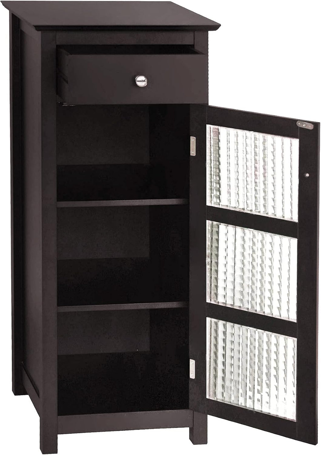 Espresso Floor Cabinet with One Door and One Drawer T7018
