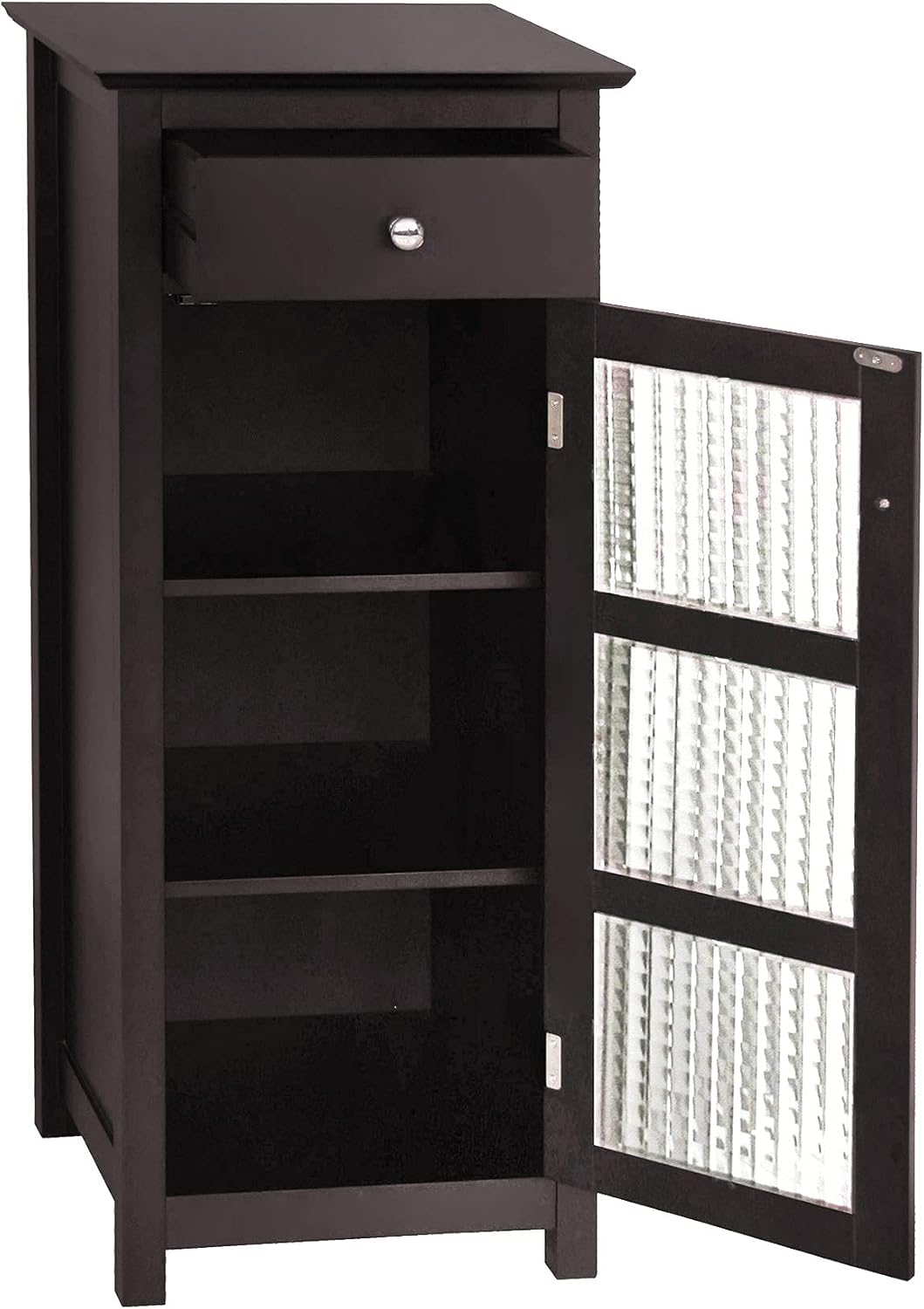 Espresso Floor Cabinet with One Door and One Drawer T7018