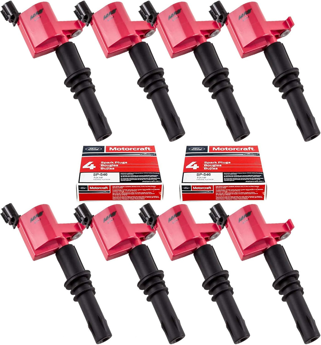 Ignition Coils and Spark Plug Set of 8 for Ford Lincoln Mercury V8 V10 5.4l 6.8l M5919