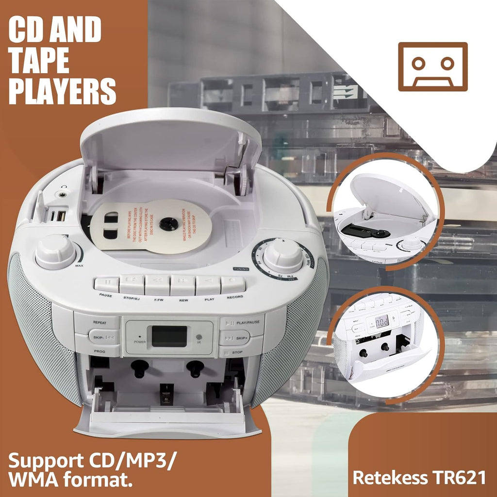 CD and Cassette Player Combo with Remote Control D402