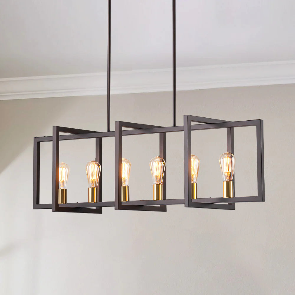 6-Light Dimmable Aluminum Kitchen Island Chandelier V790