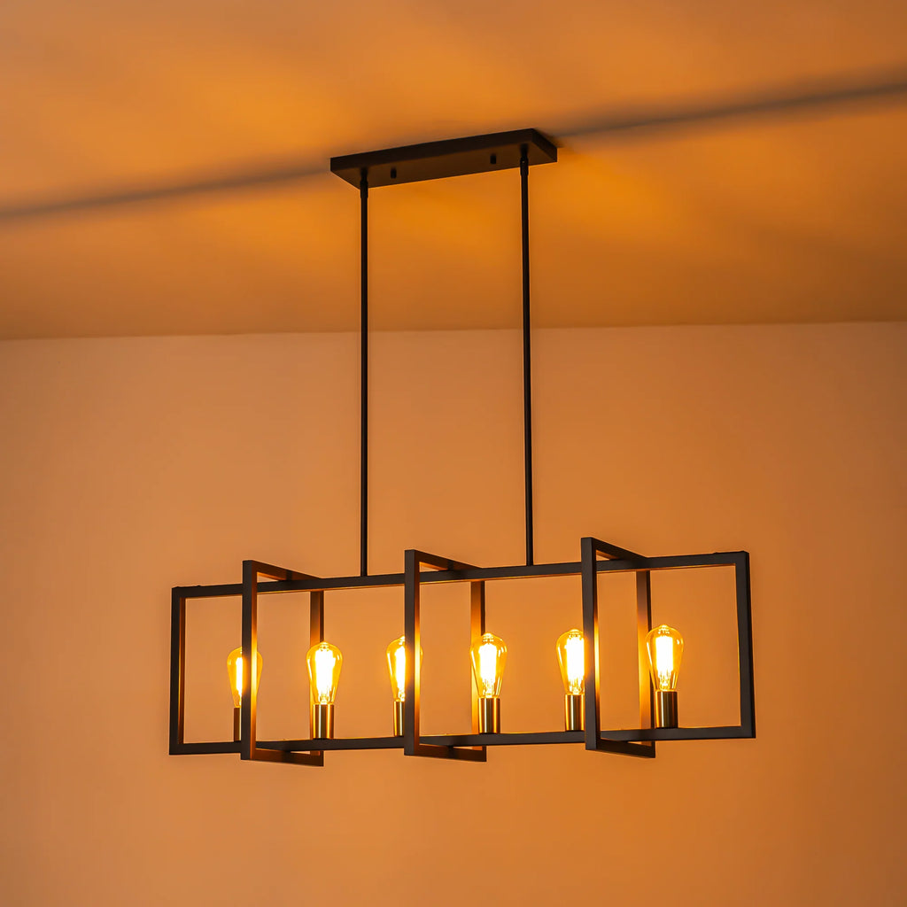 6-Light Dimmable Aluminum Kitchen Island Chandelier V790