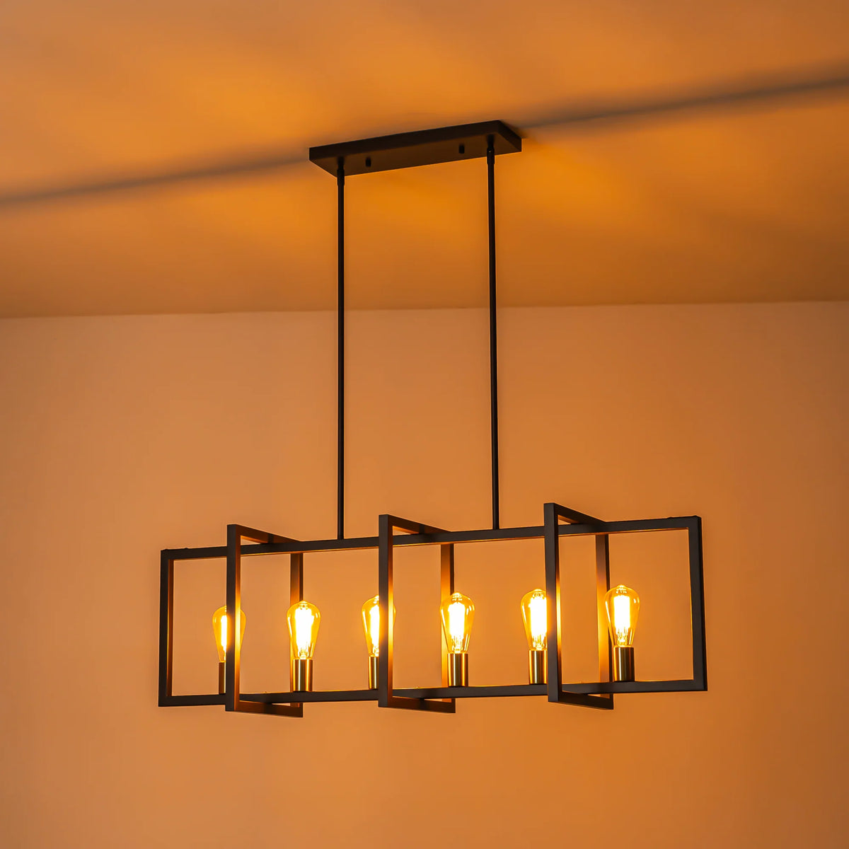 6-Light Dimmable Aluminum Kitchen Island Chandelier V790