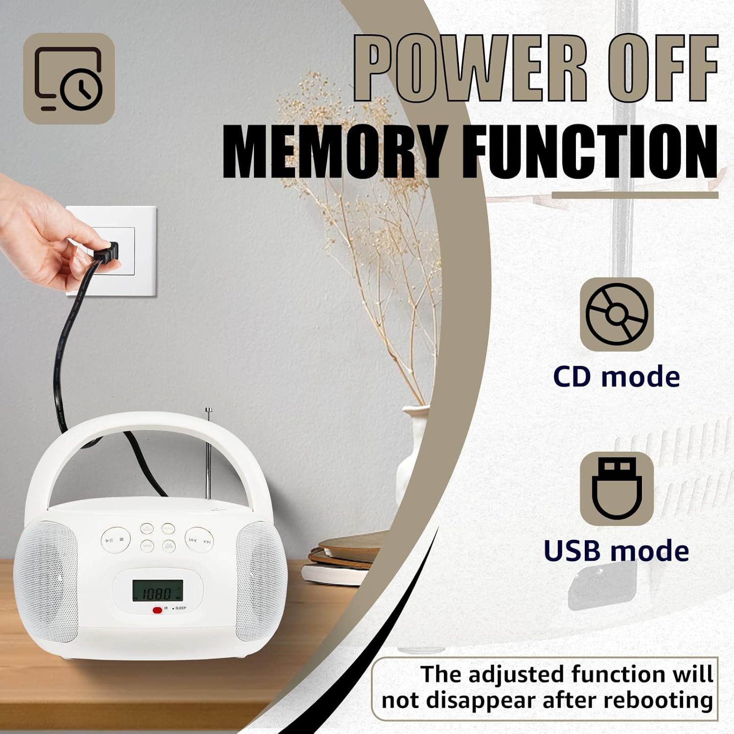 CD and Cassette Player Combo with Remote Control D402