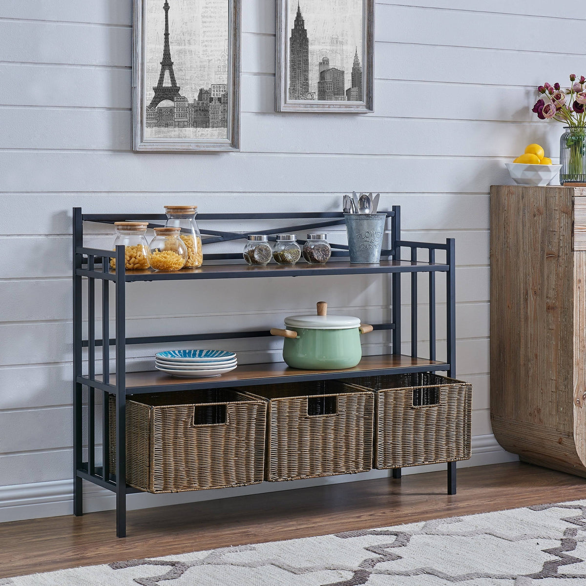 Rustic Brown Bakers Rack P632007