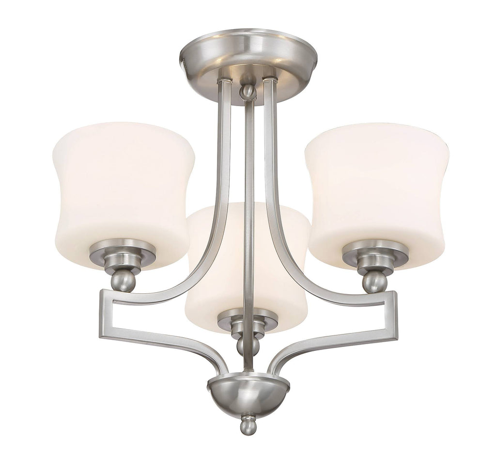 Satin Nickel 3 Light Semi Flush C322