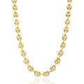 18K Yellow Gold Over Silver 9mm Puffed Anchor Chain Necklace 16"-24" T191267