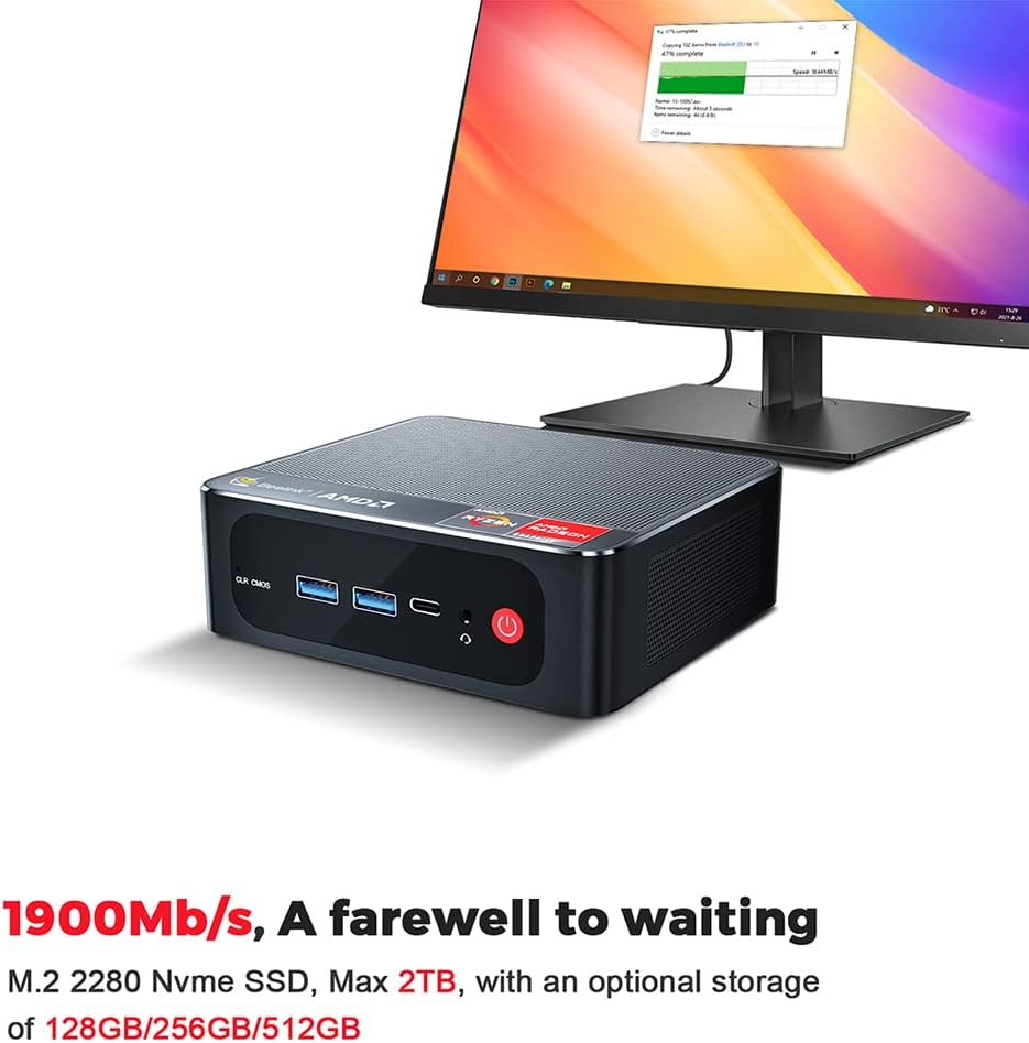 Mini PC AMD Ryzen 7 3750H 16 GB RAM 512 GB SSD Windows 11 Pro Desktop Computer B7608