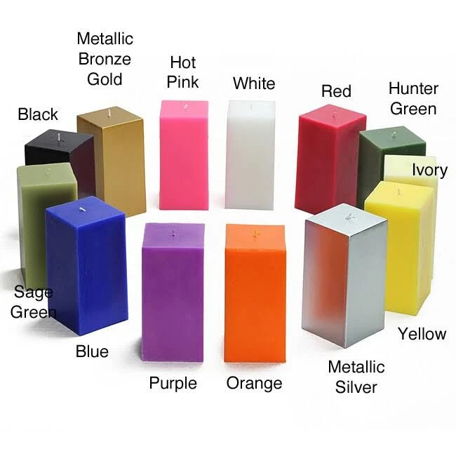 Yellow Square Pillar Candle Bulk (12-Case) N393549