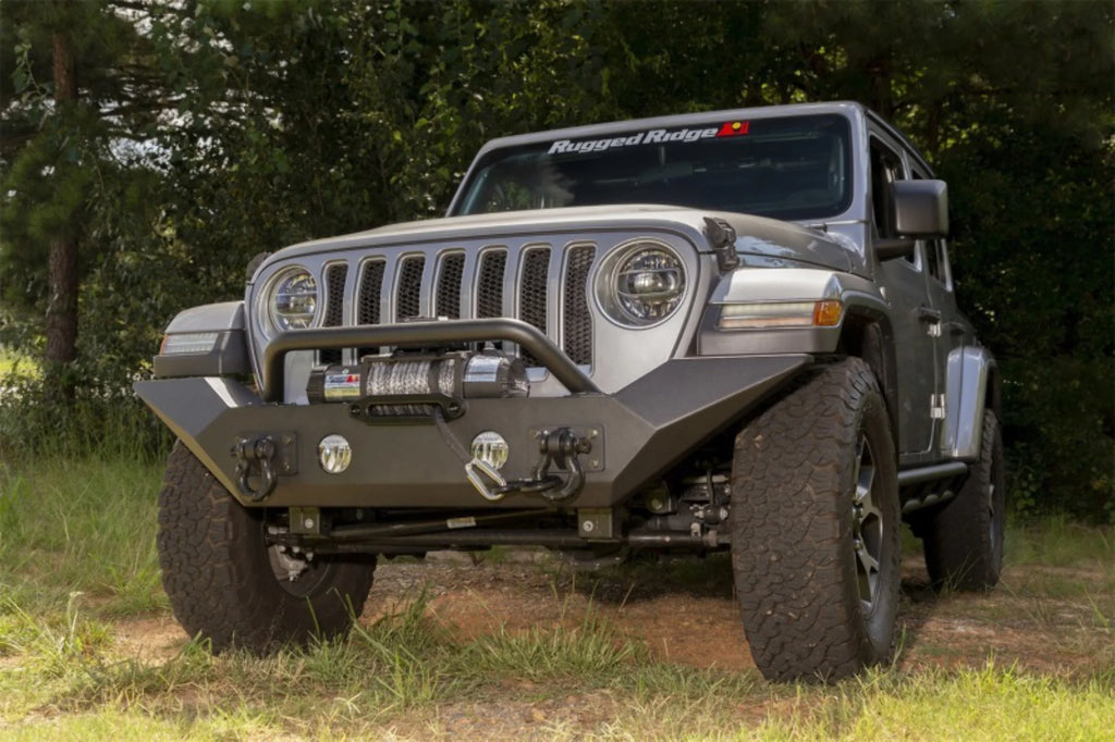 Spartan Bumper, Front, Full-Width, Steel, Textured Black L316
