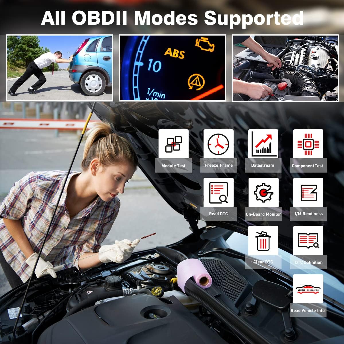 7Inch OBD2 Car Scanner Code Reader Diagnostic Tool F211596