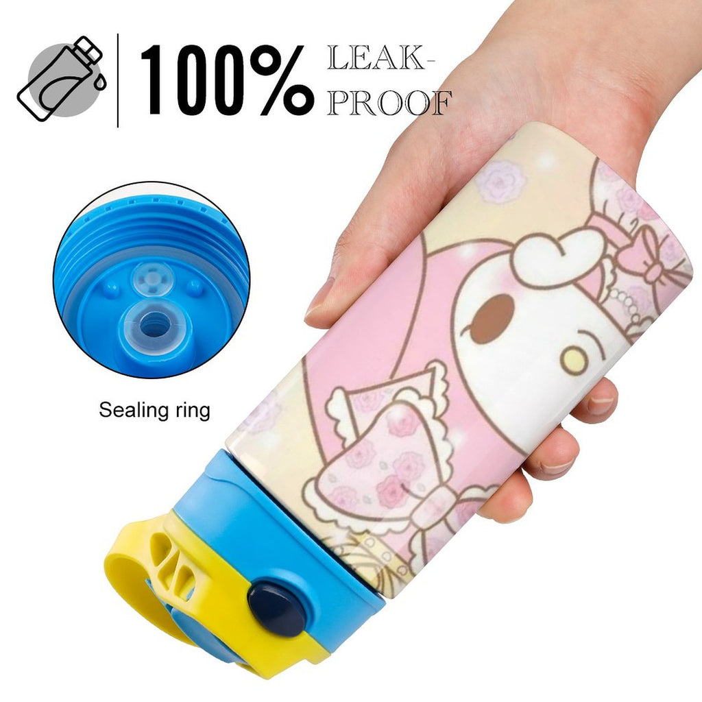 Pink Children's Vacuum Insulated Stainless Steel Water Bottle With Straw A652069