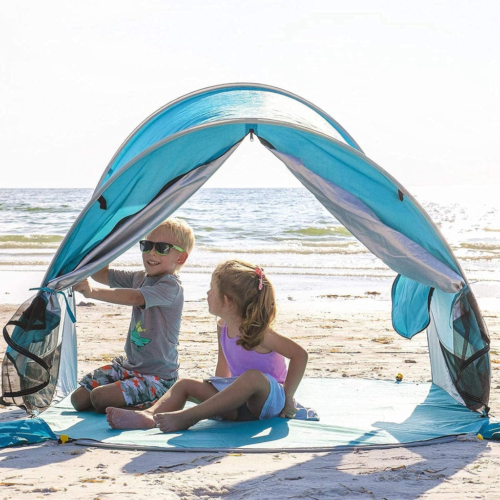 UPF 50+ Pop Up 3-4 Person Beach Tent Sun Shelter O96131