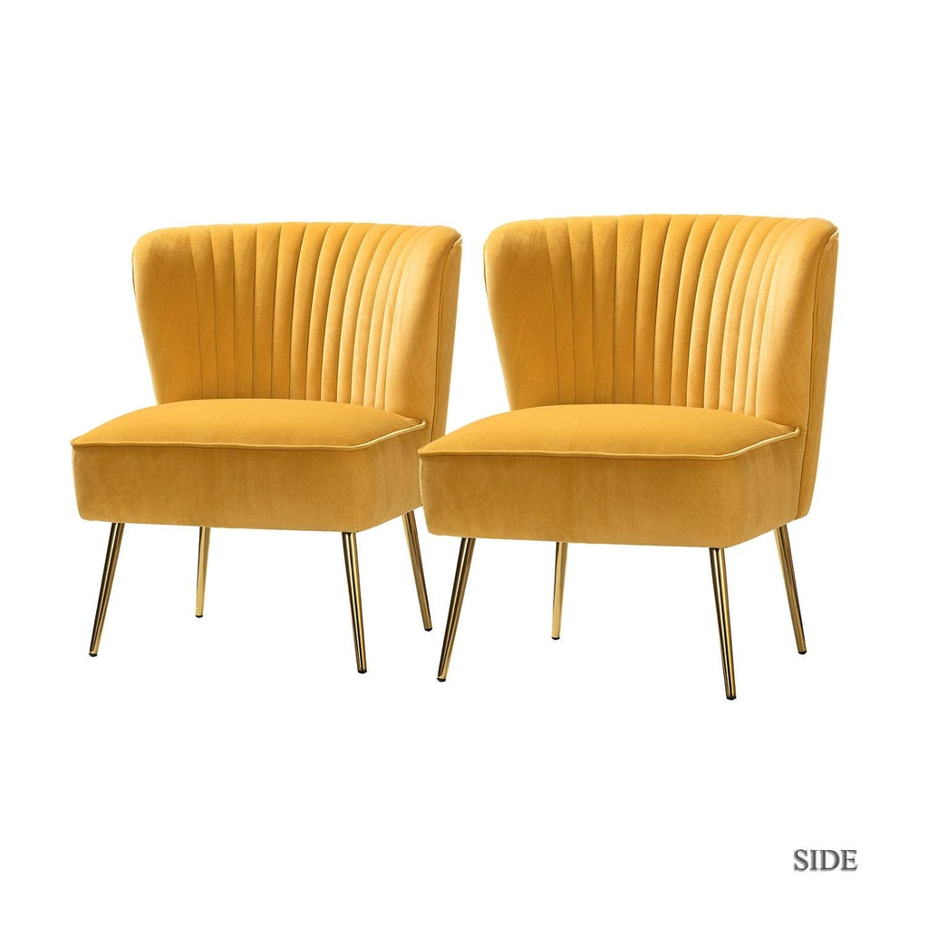 Orange Gold Legs Side Chair Set of 2 M4827