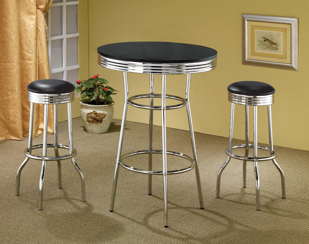 White Bar Stool Set of 2 K2429
