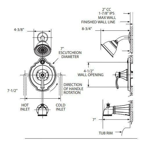 Chrome Single Handle Tub/Shower Trim N96404