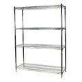 Chrome Wire Shelving Unit, 4 Shelves J2489