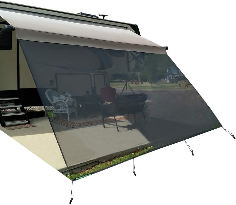 Navy Blue Mesh RV Awning Sunshade Screen K423
