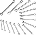 15 Pc Combination Wrench Set, Metric, 12 Point, 8 - 22mm D25915