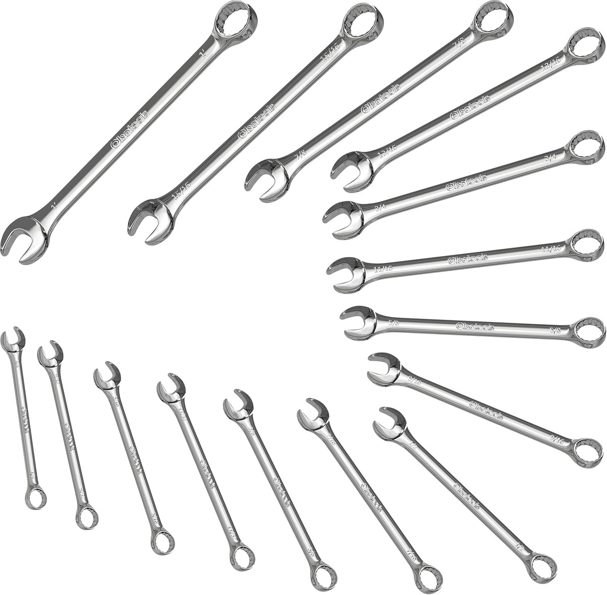 15 Pc Combination Wrench Set, Metric, 12 Point, 8 - 22mm D25915