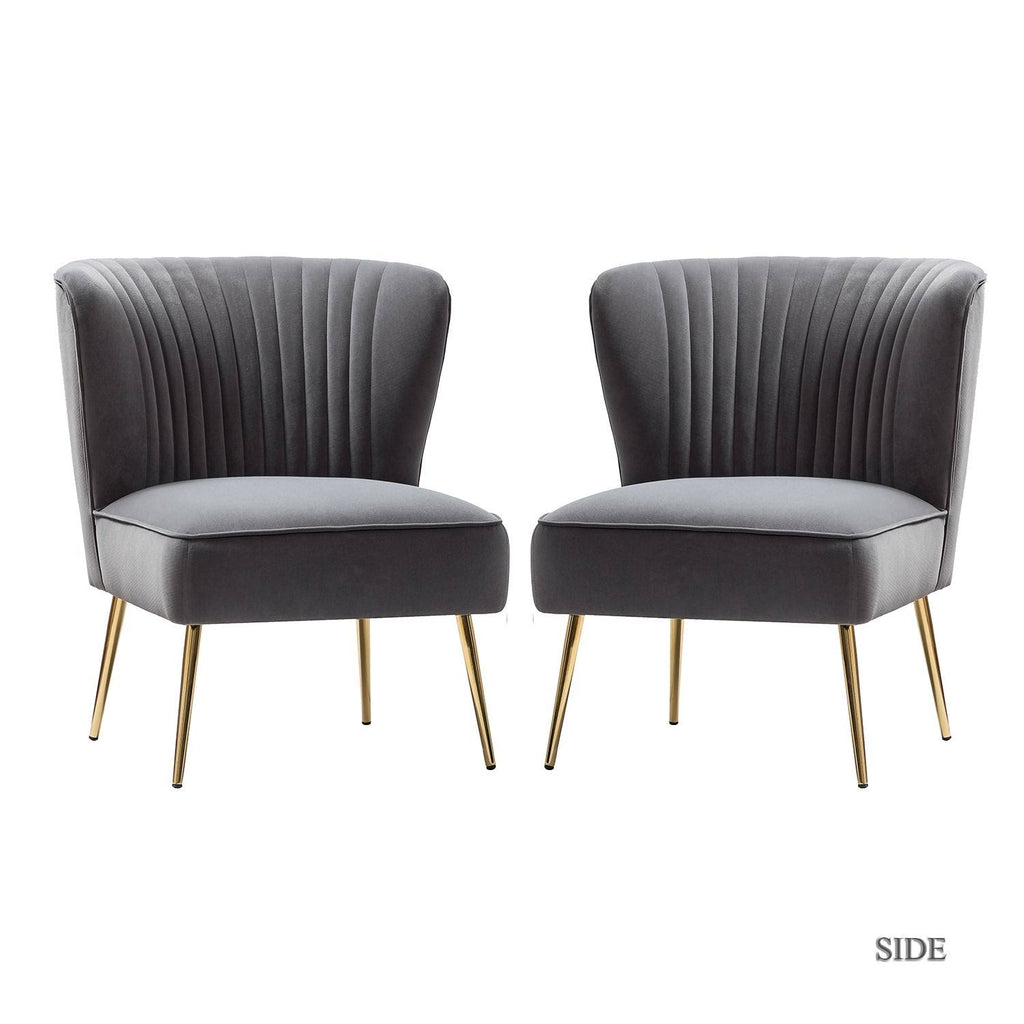 Orange Gold Legs Side Chair Set of 2 M4827