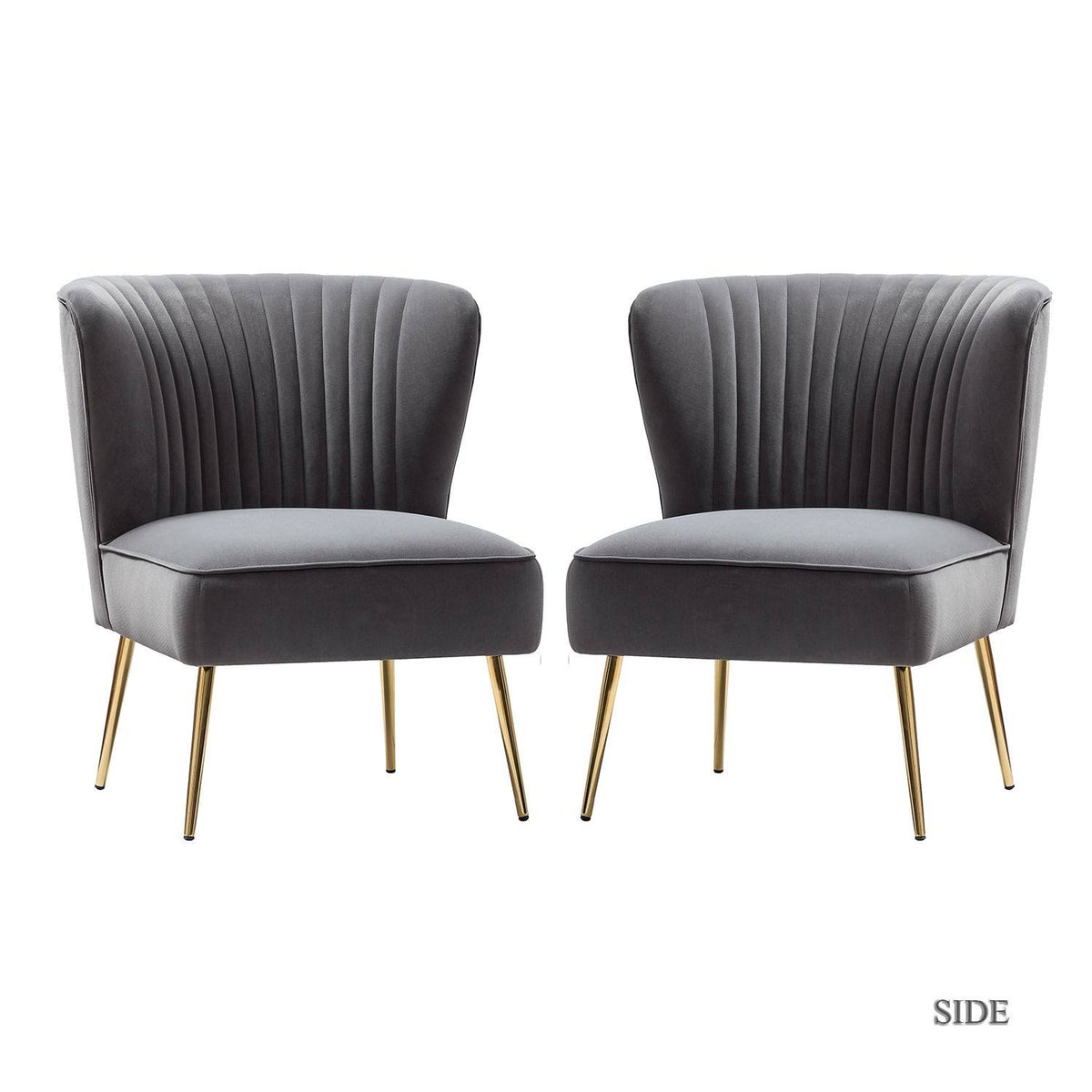 Orange Gold Legs Side Chair Set of 2 M4827