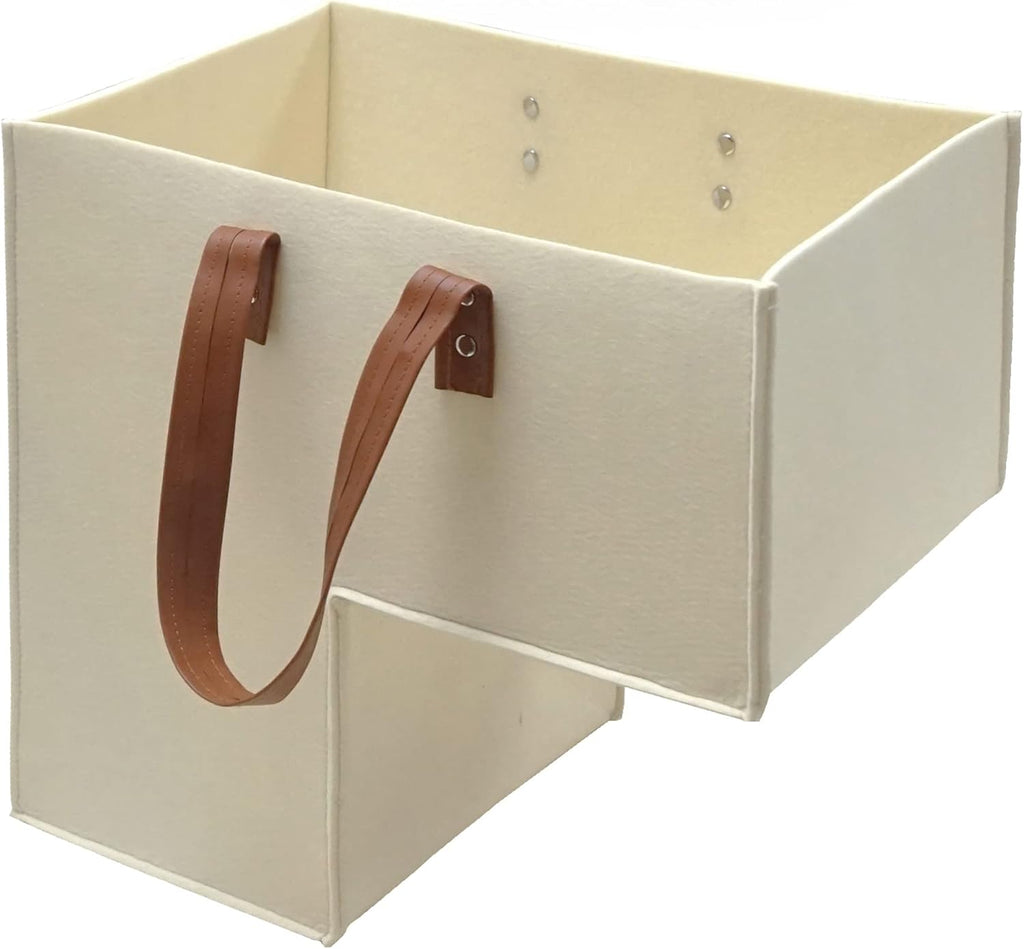 Stair Basket with Leather Handles, 4mm Felt Stair Step Storage Organizer E534777