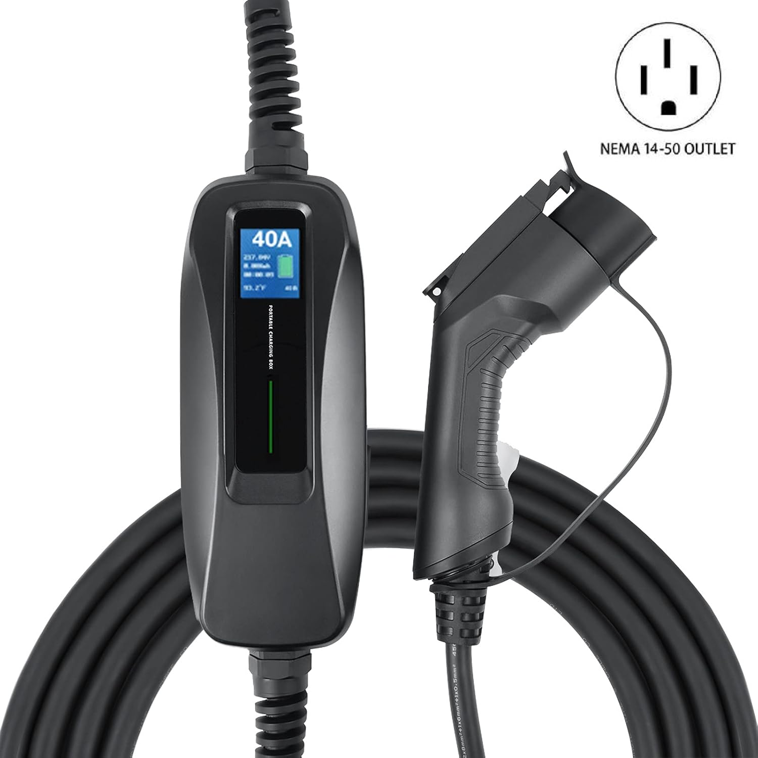 240V 40 Amp Level 2 EV Charger with 18ft Extension Cord T246
