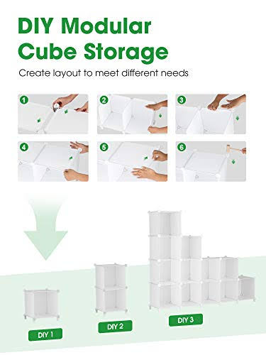 12-Cube Plastic Storage Shelves with Wooden Mallet U52814