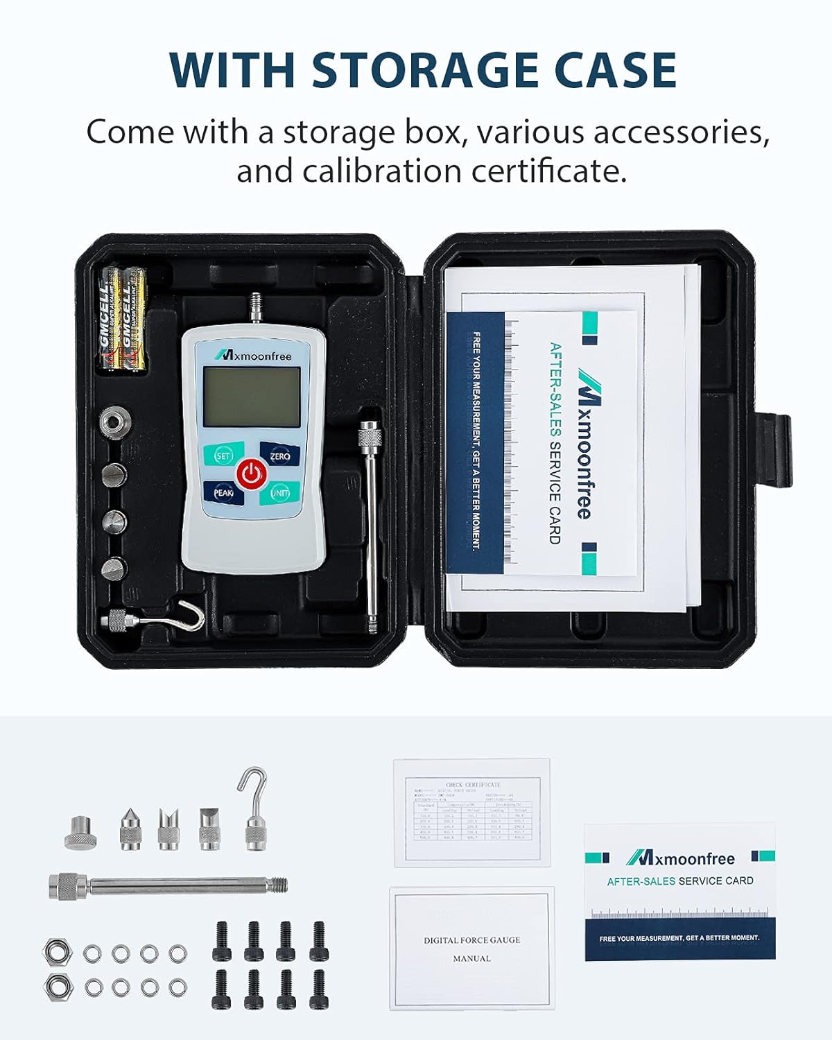 300N Digital Force Gauge Push Pull Force Meter with Storage Case Y28776