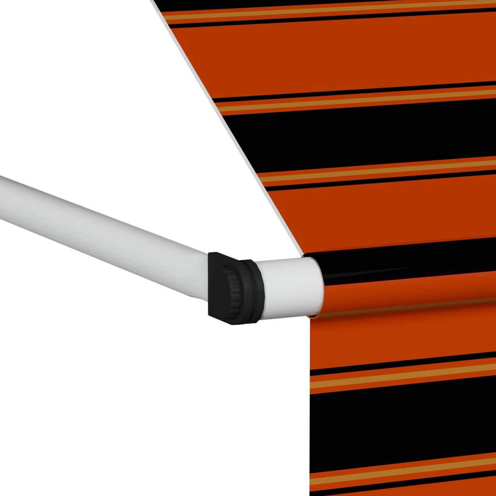 118.1" Manual Retractable Awning Orange and Brown A62743