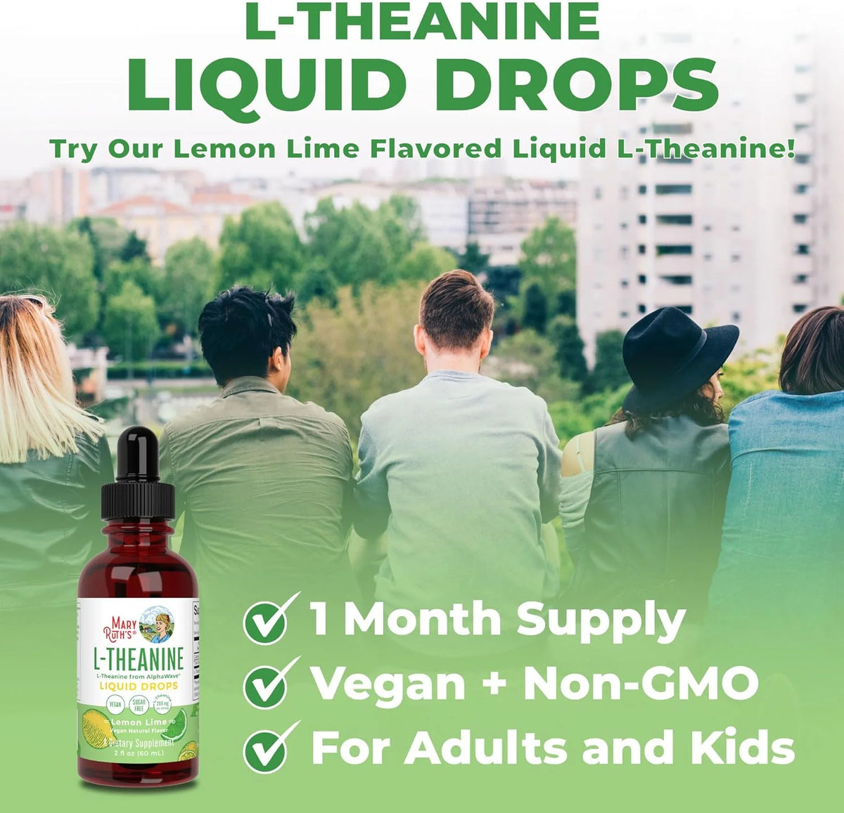 L-Theanine 200mg Liquid Drops Vegan 30 Servings X1655