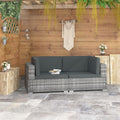 Gray Poly Rattan Patio Sofa Set with Cushions S192819