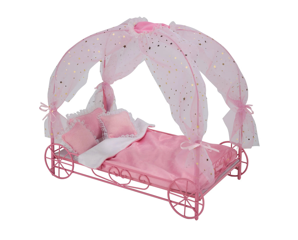 Pink Doll Bed with Canopy and LED Lights A336