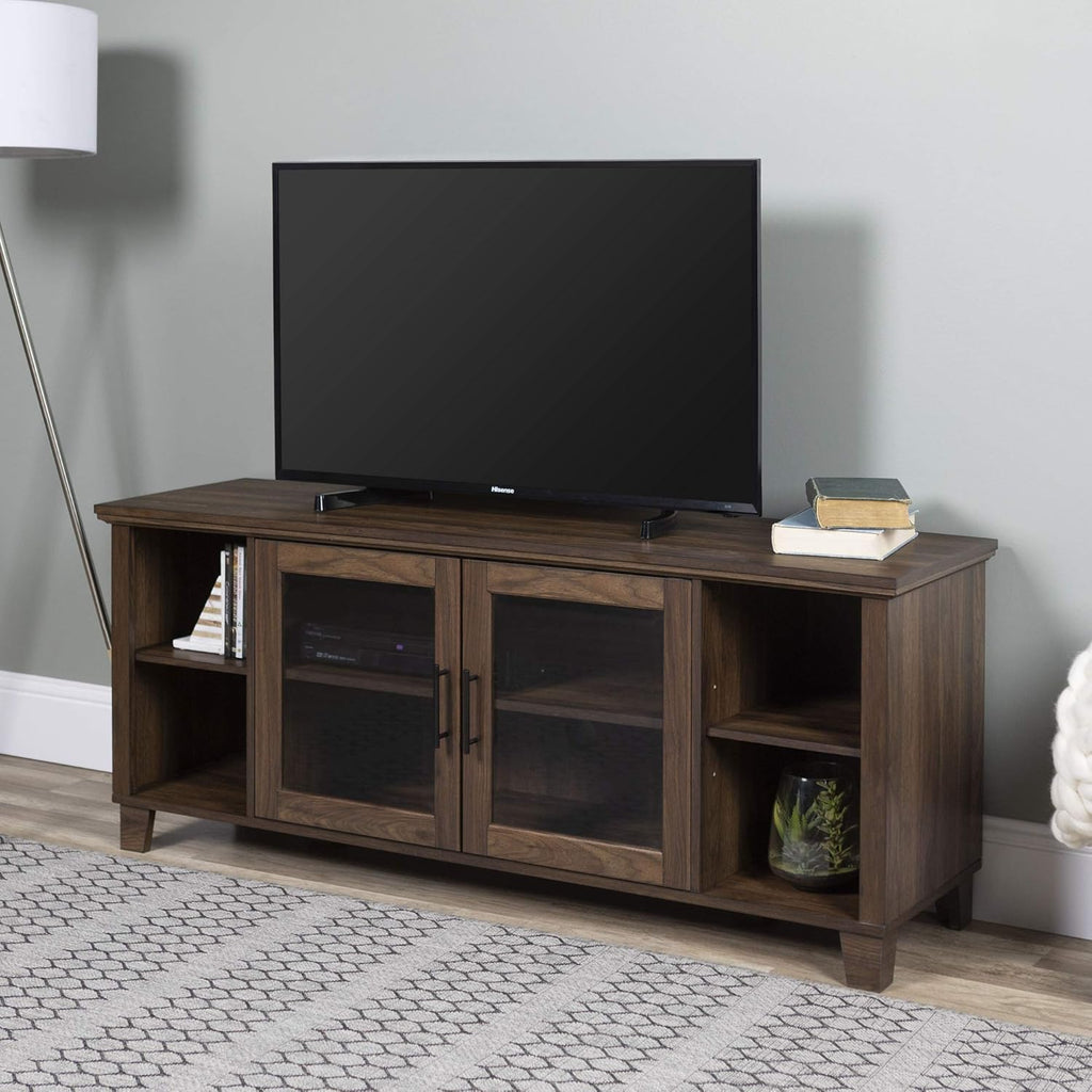 White Oak 70 Inch Glass and Wood TV Stand L338