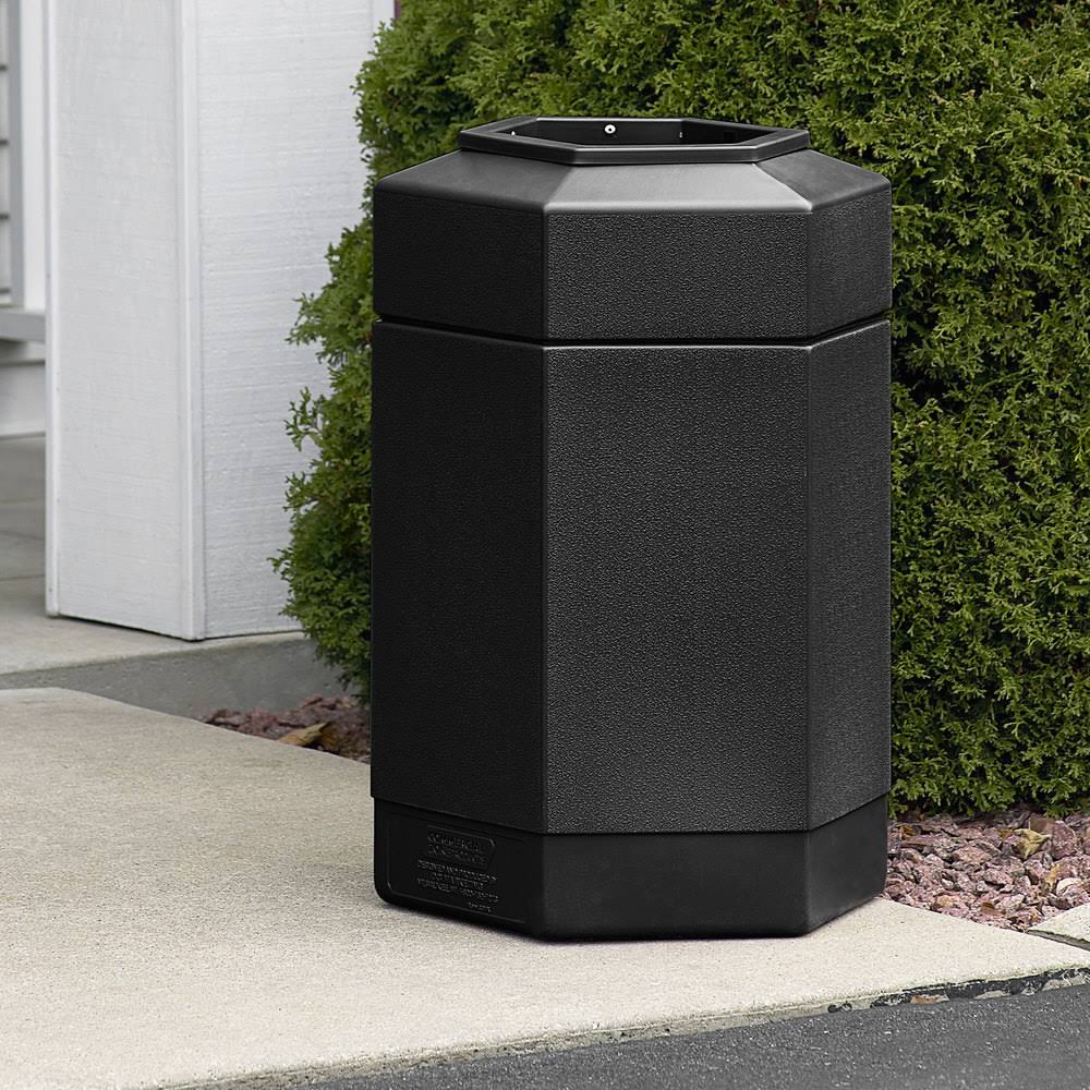 30-Gallon Hex Waste Container Black U540434