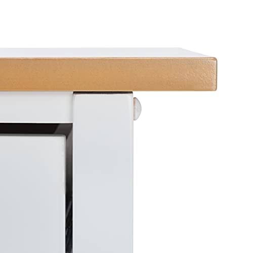 White 2 Drawer 3 Shelf Kitchen Cart C56709