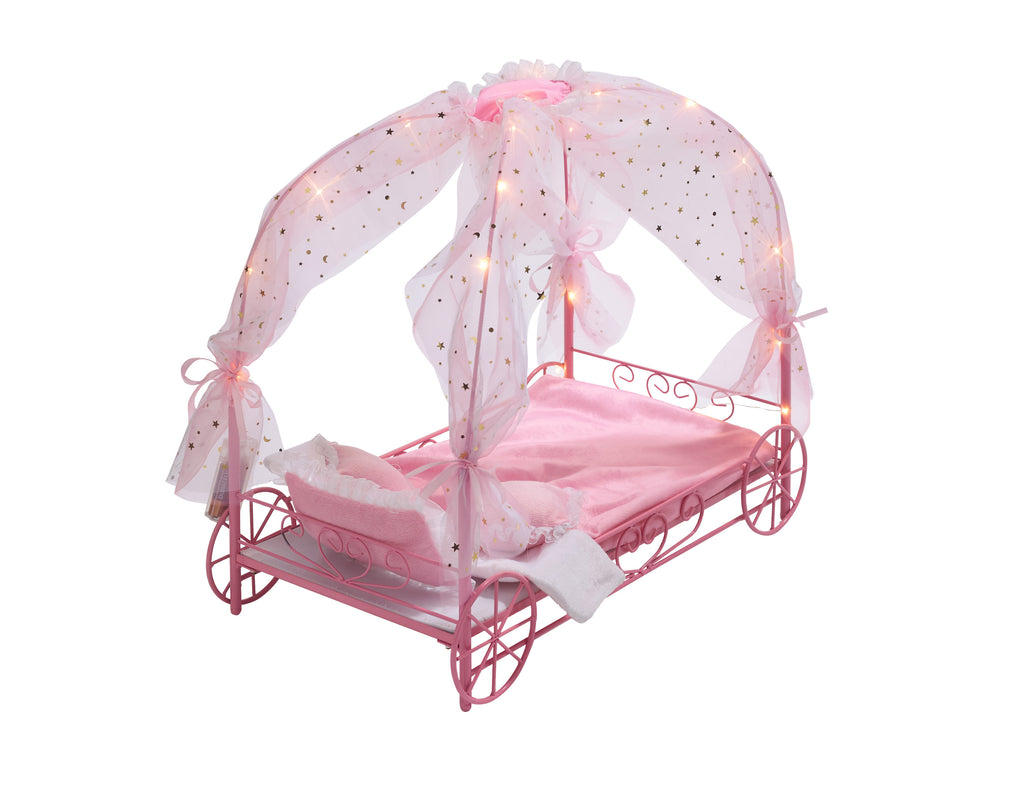 Pink Doll Bed with Canopy and LED Lights A336