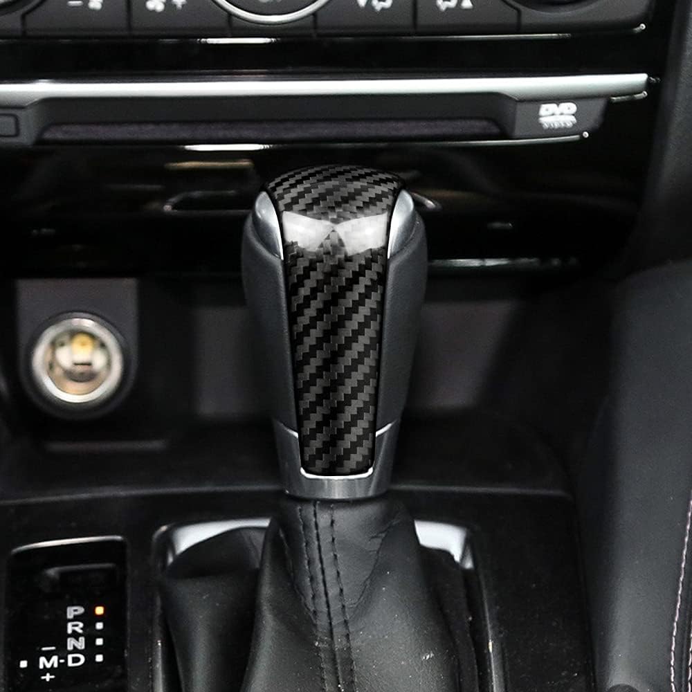 2pcs Carbon Fiber Car Gear Shift Knob Cover Handle Sticker Interior Trim Z567