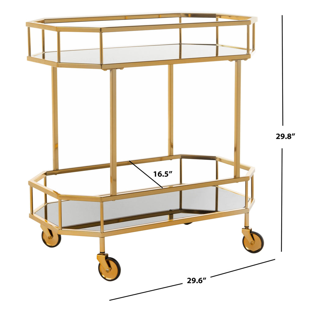 Brass 2 Tier Octagon Bar Cart A7522