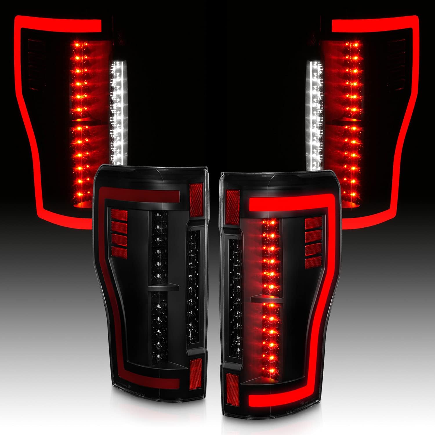 Full LED Black Replacement Taillights Pair D86575